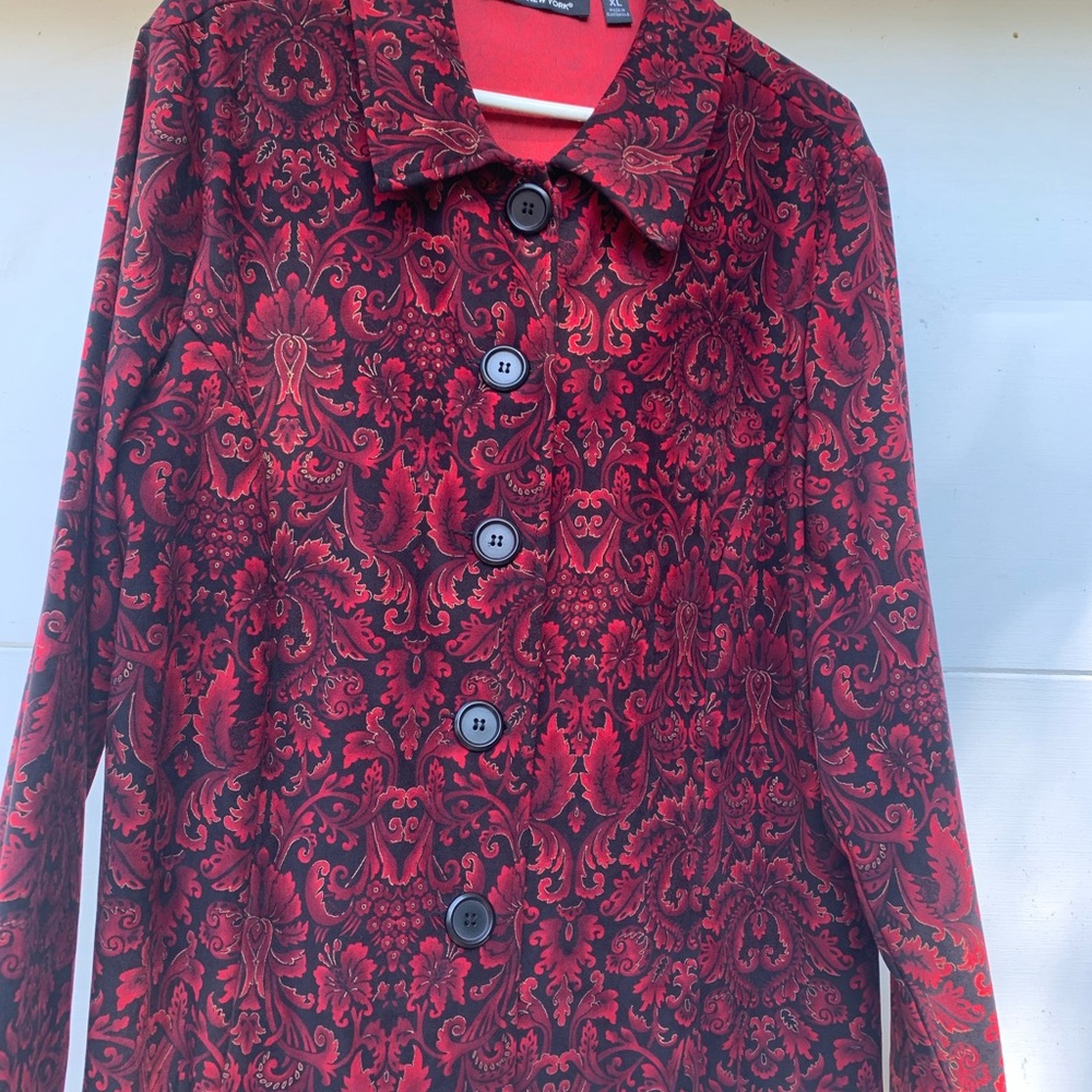 SM New York Red and Black Blazer with Snakeskin Print